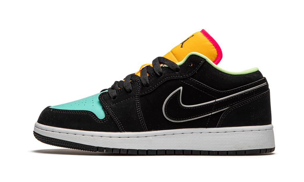 Jordan 1 Low Black Aurora Green Laser Orange