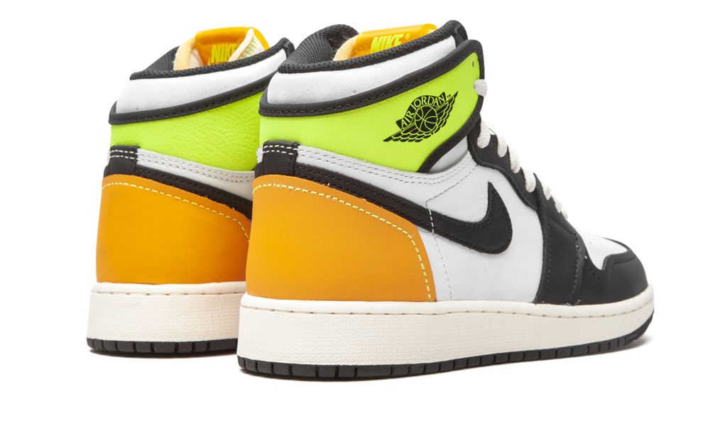 Jordan 1 Retro High White Black Volt University Gold