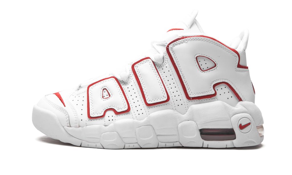 Nike Air More Uptempo White Varsity Red Outline