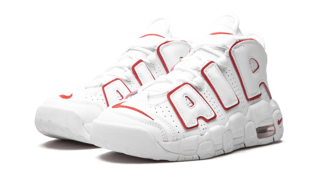 Nike Air More Uptempo White Varsity Red Outline